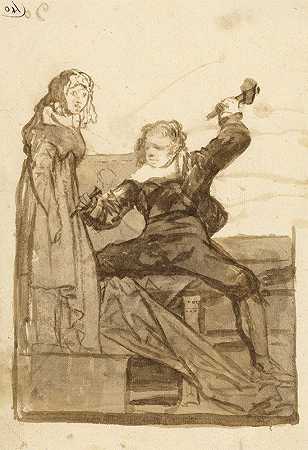 皮格马利翁和伽拉泰亚`Pygmalion and Galatea (possibly 1812–1820) by Francisco de Goya