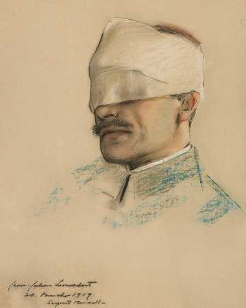 朱利安·莱莫丹特肖像`Portrait of Julien Lemordant (1919) by William Sergeant Kendall