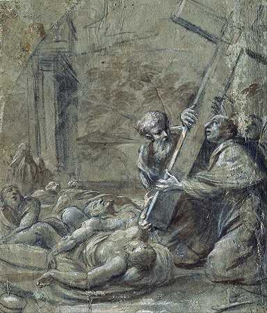 瘟疫患者中的圣卡洛·波罗密欧`Saint Carlo Borromeo among the Plague Sufferers (1637) by Carlo Cesi