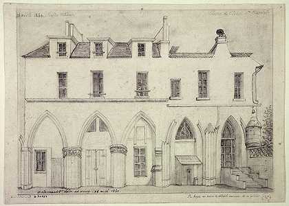 剩余圣希波利特教堂`Restes de léglise Saint~Hippolyte (1840) by Alfred Bonnardot