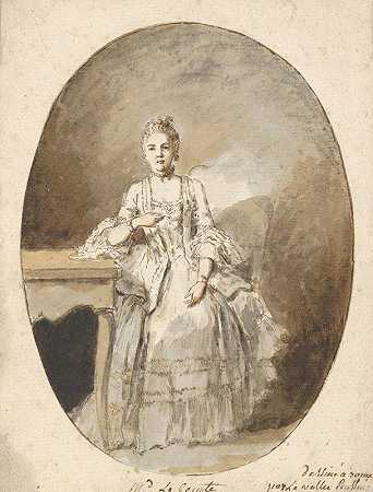 玛格丽特·勒孔特画像`Portrait of Marguerite Le Comte (1764) by Etienne de Lavallée-Poussin