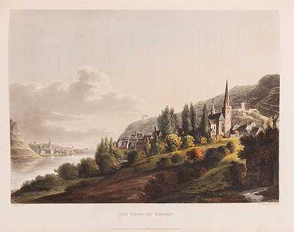 贝因镇`The Town of Beingen (1820) by Johann Isaak Von Gerning