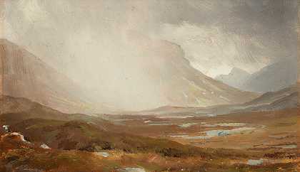 苏格兰斯凯岛，风暴过去`Passing Storm, Isle of Skye, Scotland by William Trost Richards