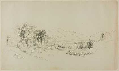 七月——新罕布什尔州拉斐特山。`July – Mount Lafayette, N.H. by David Johnson