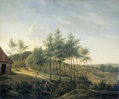 丘陵地貌`Hilly Landscape (1814) by Gerrit Jan Michaëlis