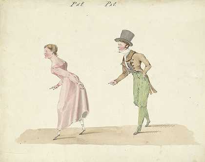 舞伴`Dansend paar (1811 ~ 1873) by Pieter van Loon