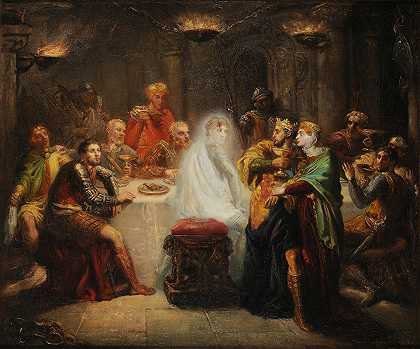 班戈幽灵`Le spectre de Banquo (1854~1855) by Théodore Chassériau
