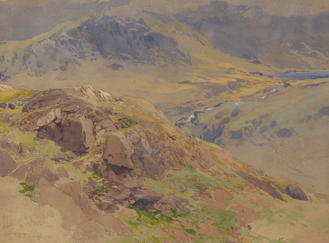 理想线路（北威尔士）`Llyn Idwal (Nordwales) (1908) by Edward Theodore Compton