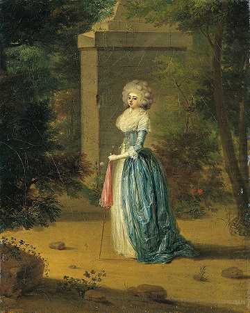亨丽特·冯·霍尔扎乌森肖像`Portrait of Henriette von Holzhausen (1789) by Georg Karl Urlaub