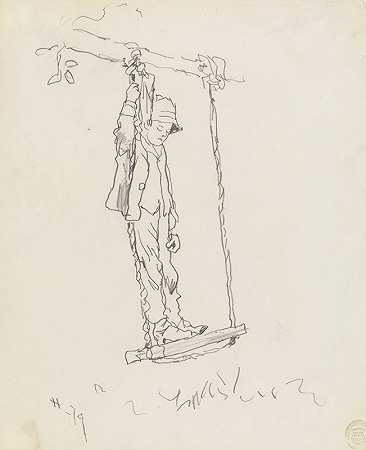 荡秋千的男孩`Boy on a Swing (1879) by Winslow Homer