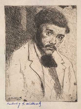 自画像`Self~Portrait (1900) by Abraham Walkowitz