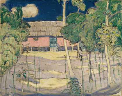特立尼达风景区`Landscape, Trinidad (1916~1926) by James Wilson Morrice