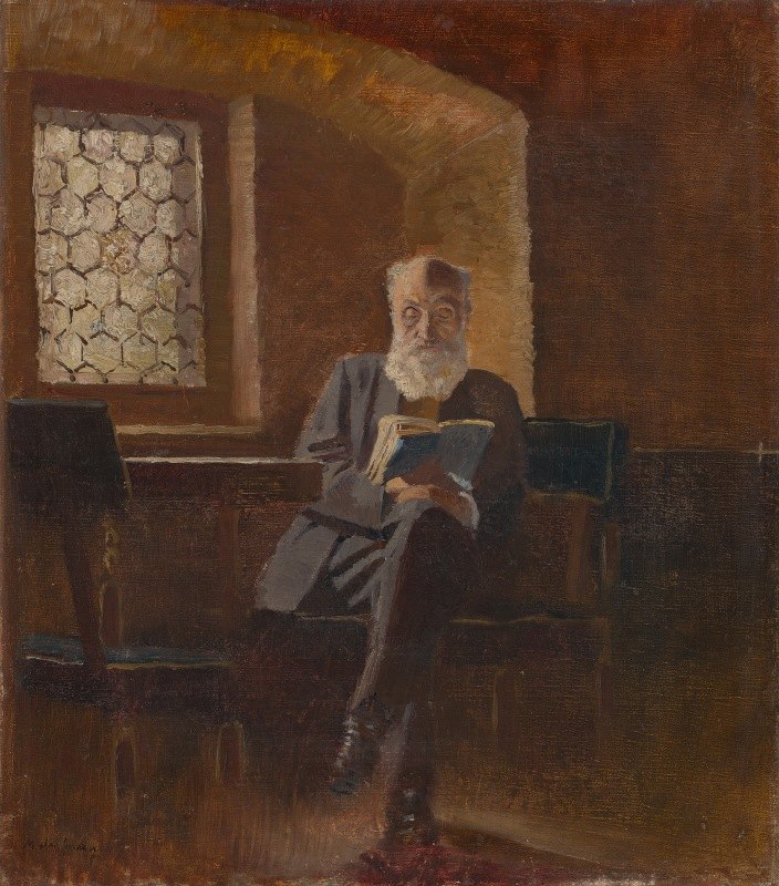画家爱德华·梅德尼亚斯基男爵父亲`Baron Eduard Mednyászky, the Painters Father (1890–1895) by Ladislav Mednyánszky