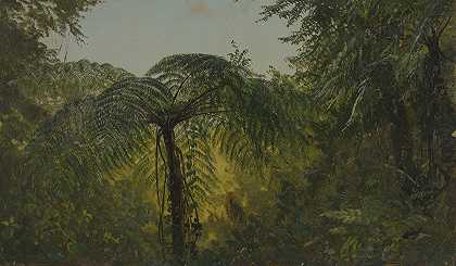 热带景观`Tropical Landscape (June or July 1865) by Frederic Edwin Church