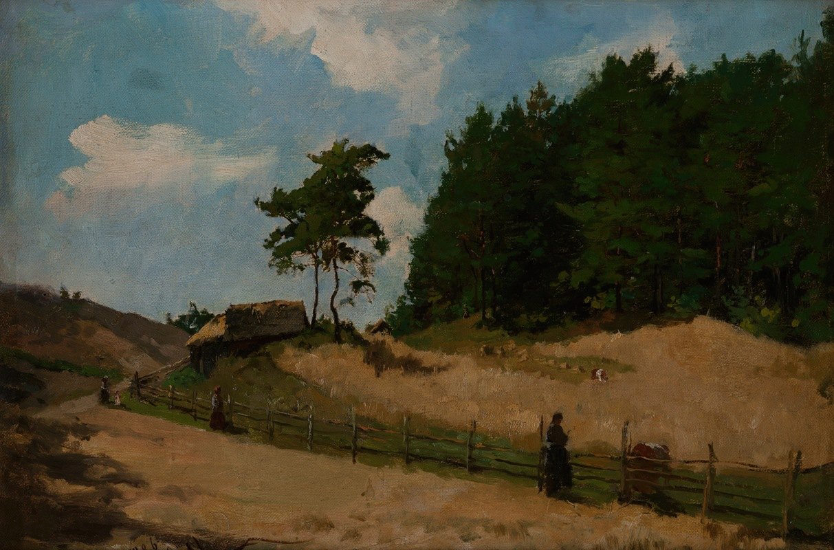 景观`Landscape (1886) by Kazimierz Alchimowicz