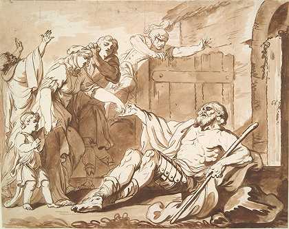 盲人贝里萨利斯`The Blind Belisarius by Philippe Louis Parizeau