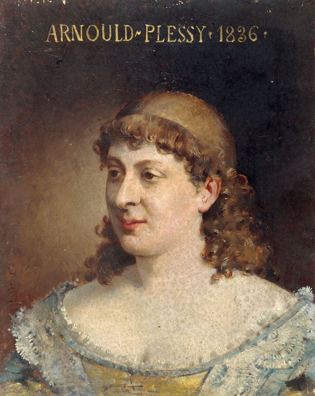 珍妮·西尔瓦尼·阿诺德·普莱西肖像（1819-1897），法国喜剧协会会员`Portrait de Jeanne~Sylvanie Arnould~Plessy (1819~1897), sociétaire de la Comédie~Français (1836~1897) by Edouard Toudouze