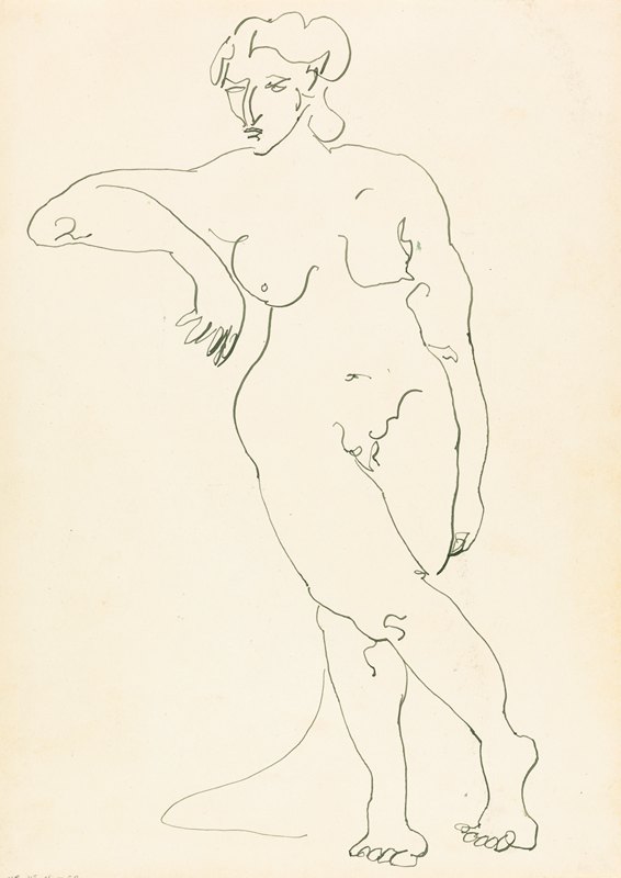 站立女性图4`Standing Female Figure 4 (1910 ~ 1915) by Henri Gaudier-Brzeska