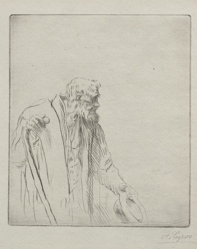 一个乞丐`A Beggar by Alphonse Legros