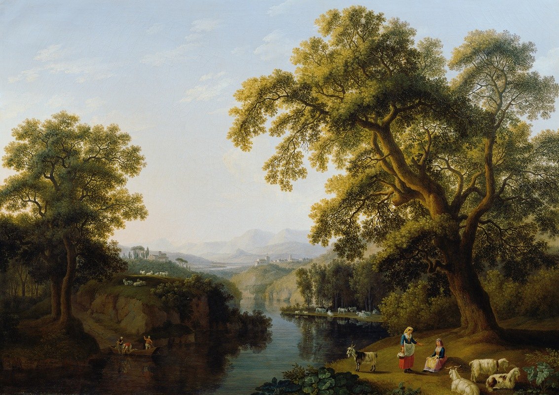 那不勒斯附近的伊瑟尼亚河谷`Flusstal von Isernia bei Neapel (1791) by Jakob Philipp Hackert