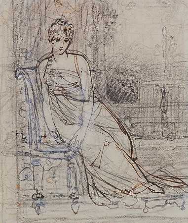 朱丽叶·雷卡米尔肖像研究`Étude pour un portrait de Juliette Récamier by François Gérard