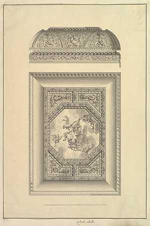 诺福克霍顿厅沙龙天花板`Salon Ceiling, Houghton Hall, Norfolk (1735) by Isaac Ware