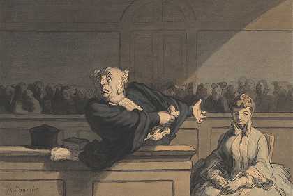 辩护律师`Le Défenseur (Counsel For The Defense) (c. 1862~1865) by Honoré Daumier