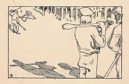 击中光盘`Hitting the Disc (1906) by Akseli Gallen-Kallela