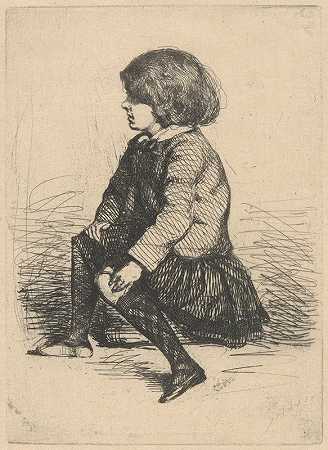 西摩坐着`Seymour Seated (ca. 1858) by James Abbott McNeill Whistler