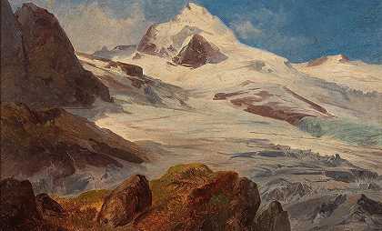 萨尔茨堡地区的冰川`A Glacier in the Salzburg Region by Friedrich Zeller