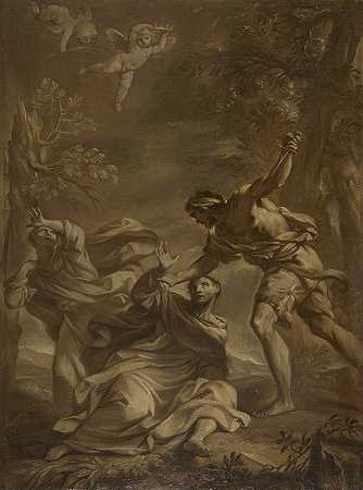圣彼得烈士之死`Death of Saint Peter Martyr (1667–1748) by Felice Torelli