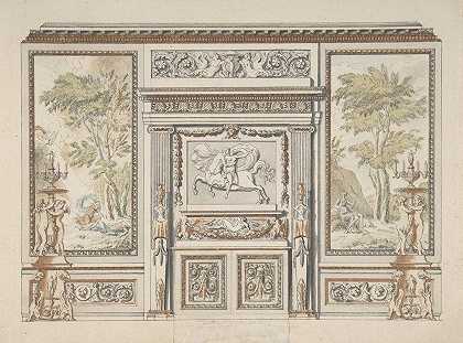 墙立面的设计`Design for a Wall Elevation (ca. 1770–80) by Etienne de Lavallée-Poussin