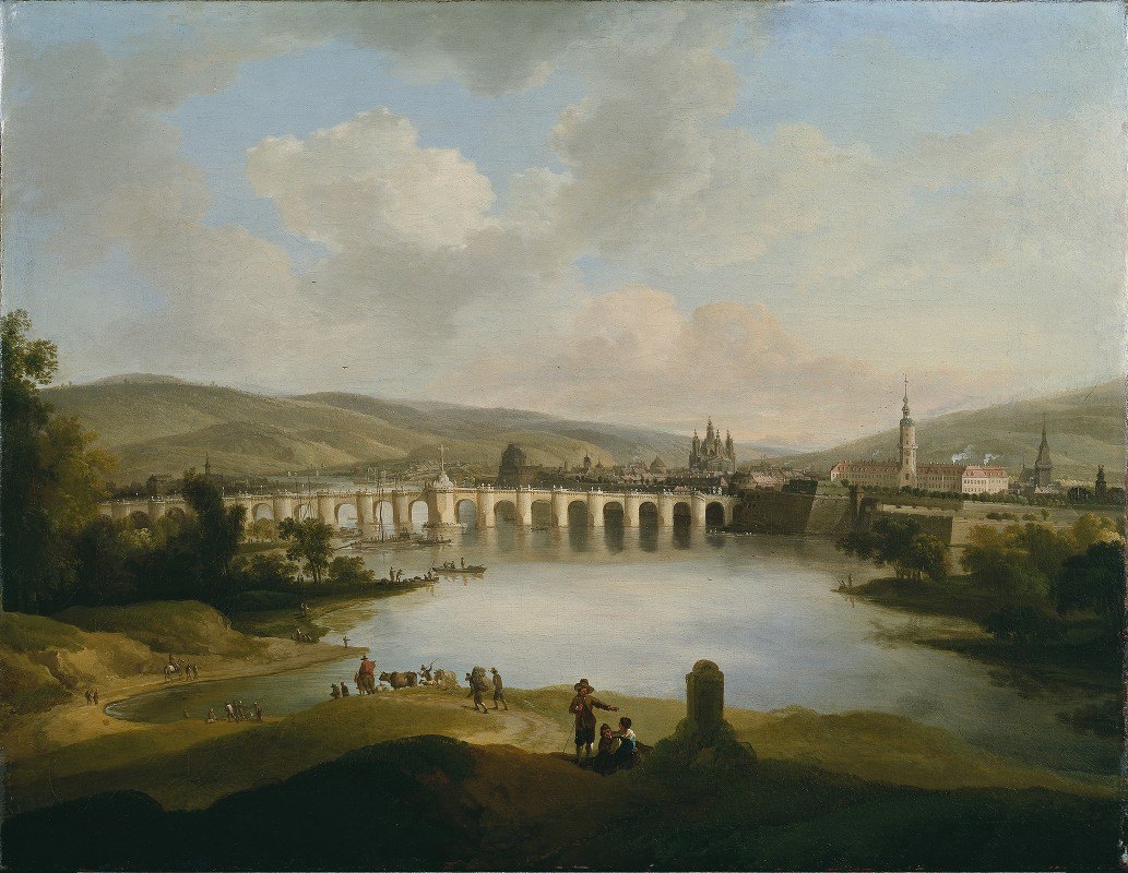 城市景观`View of a Town by Christian Wilhelm Ernst Dietrich