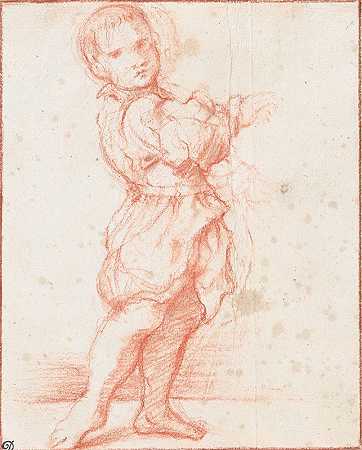 站着的男孩的全身像`Full~length Figure of a Standing Boy (ca. 1595–1615) by Bartolomeo Schedoni