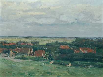 荷兰风景`Holländische Landschaft (1910) by Hans Tichy