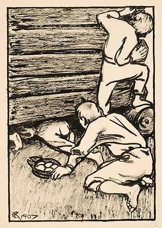 偷蛋贼`The Egg Thieves (1907) by Akseli Gallen-Kallela