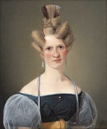 艺术家玛丽·拉芬伯格她订婚了`Marie Raffenberg, the Artists Betrothed (1831) by Wilhelm Bendz