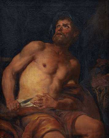 年轻的卡托她死了`Cato The Youngers Death (1647 – 1698) by Johann Carl Loth
