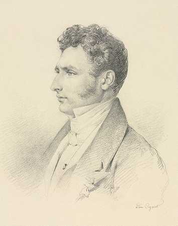 绅士的肖像`Portrait of a Gentleman (c. 1835) by Léon Cogniet