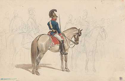 一群骑警`A Group of Mounted Officers (ca. 1815) by Johann Adam Klein