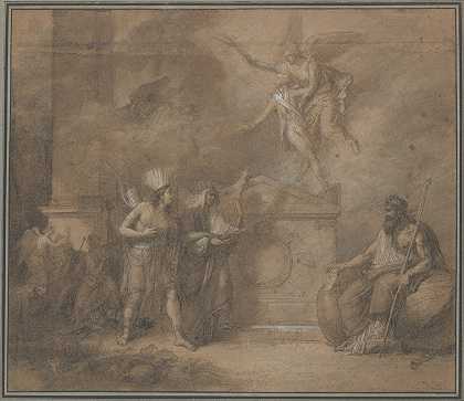 华盛顿古墓`Washingtons Tomb (ca. 1799) by Etienne Pallière