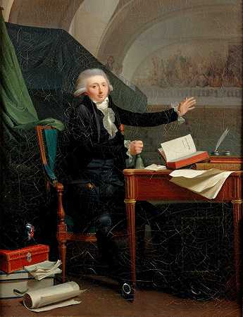 简·安东尼d的肖像阿弗霍尔特（1756-1792）`Portrait of Jan Anthony dAverhoult (1756~1792) by Louis Léopold Boilly
