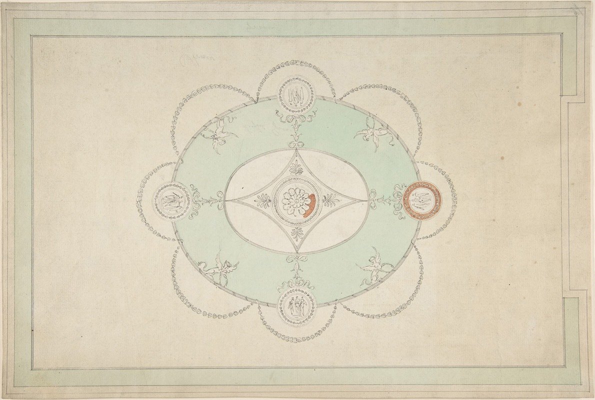 天花板设计`Design for a Ceiling (18th–19th century) by James Wyatt