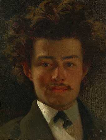 海因里希·格林菲尔德肖像`Portrait of Heinrich Grünfeld (1874) by Carl Steffeck