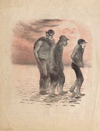 巴黎的场景和杀人犯`Paris Scenes and Murderers by Adolphe Léon Willette