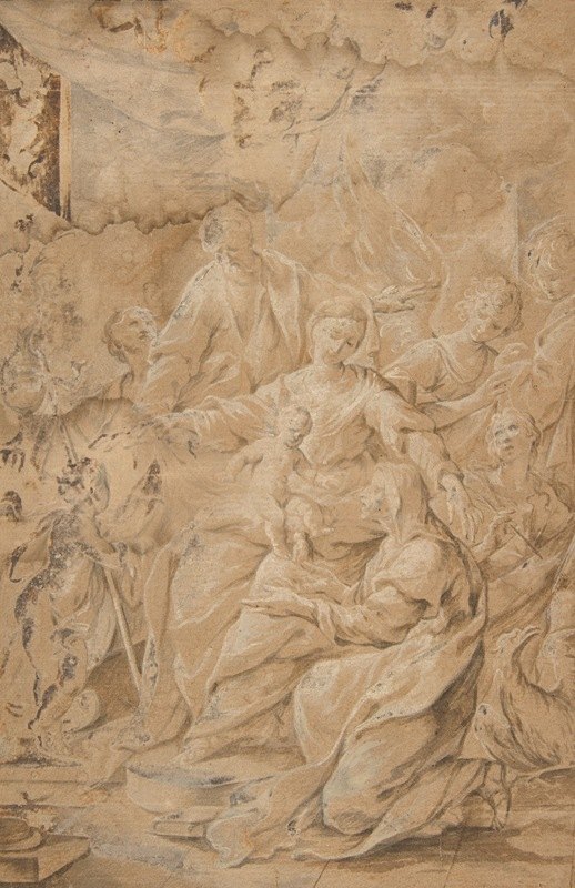神圣的家庭`Holy Family (1599–1661) by Andrea Sacchi