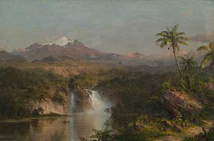 科托帕西观`View of Cotopaxi (1857) by Frederic Edwin Church