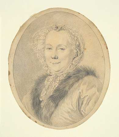 胡须路易斯，内廷的viscountess`Barbe~Louis, Viscountess de Nettine (1763) by Jean-Joseph Bernard
