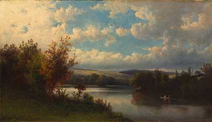 康涅狄格州格兰比附近的景观`Landscape near Granby, Connecticut (1870s) by Hendrik Dirk Kruseman van Elten