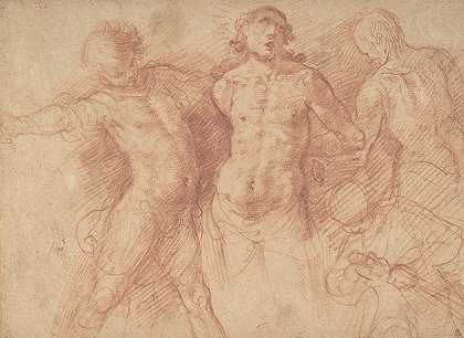 鞭打基督`The Flagellation of Christ (17th century) by Bernardo Cavallino
